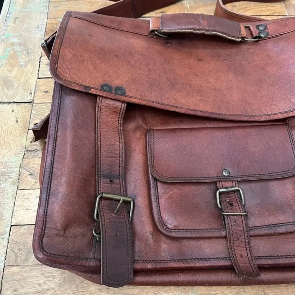 Brown Leather Messenger Bag 18